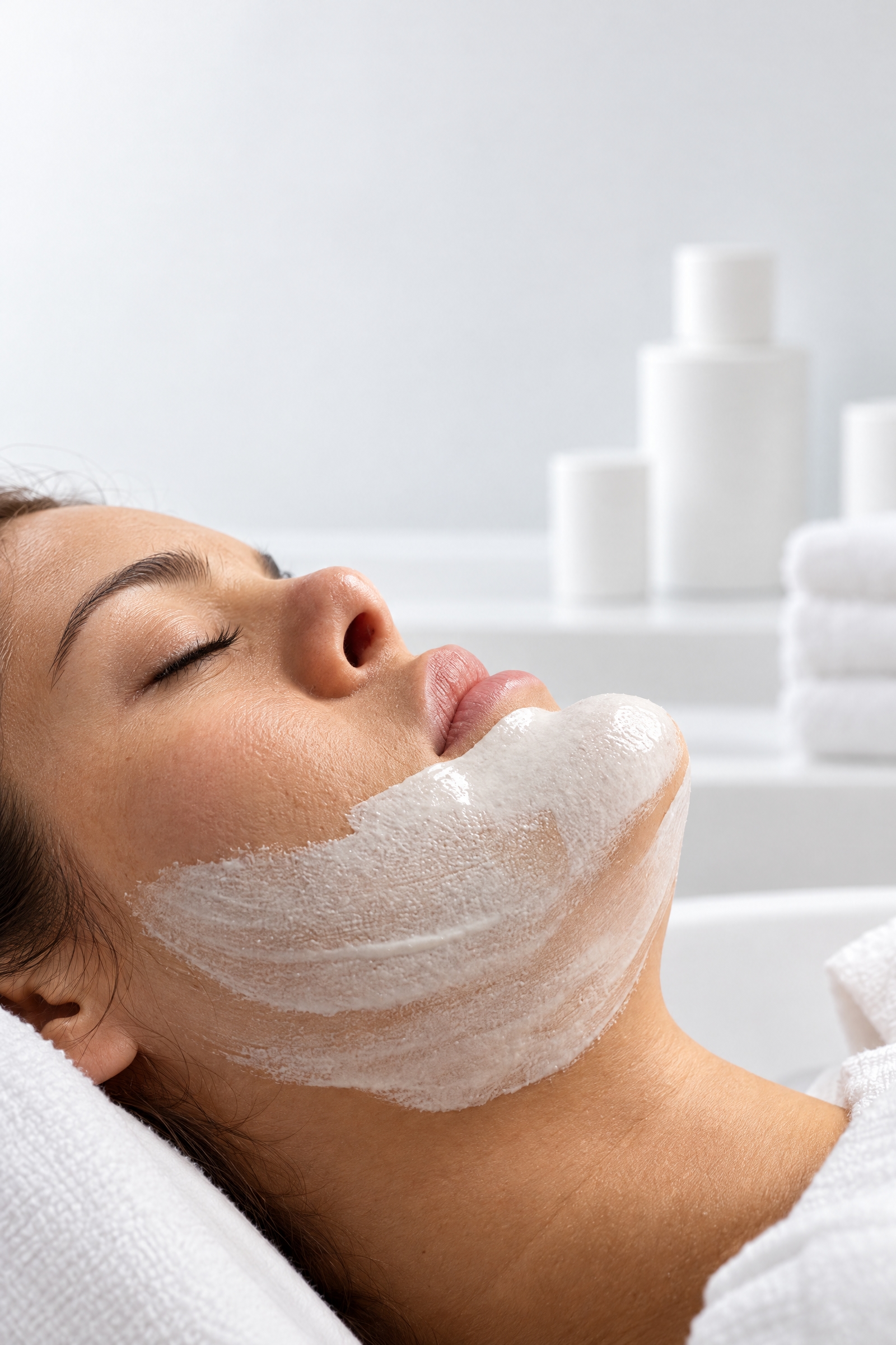 Facial treatment in a private room