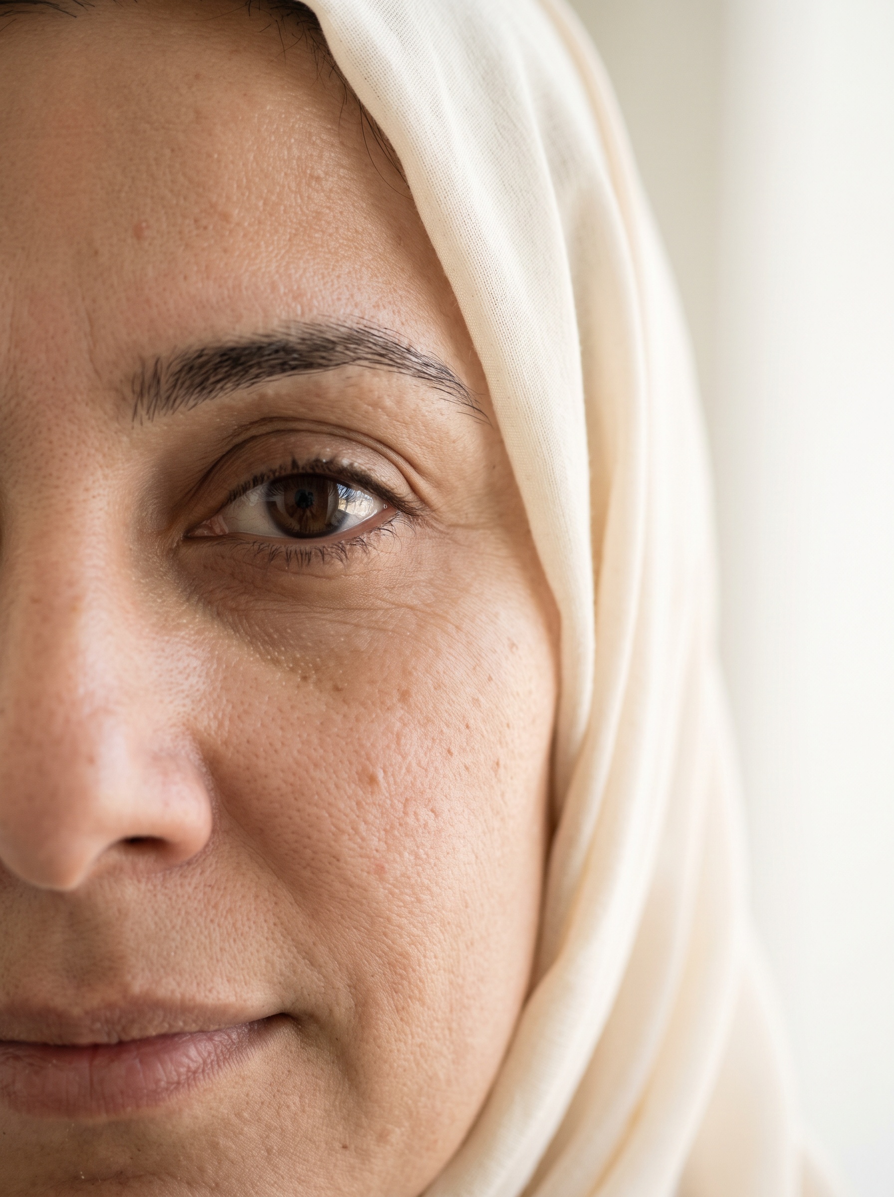 Emirati patient after a skin treatment, unretouched
